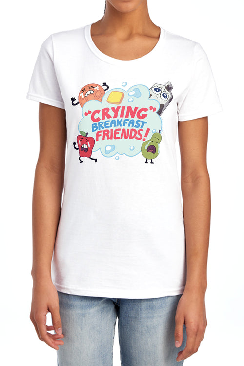 Steven Universe Crying Breakfast Friends Womens T-Shirt
