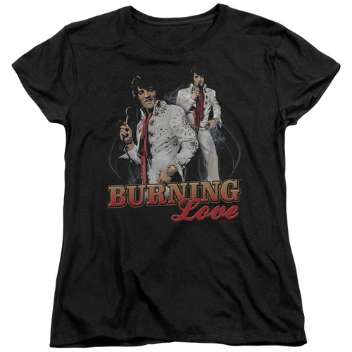 Elvis Presley Burning Love Womens T-Shirt