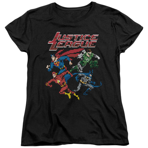 Justice League Pixel League Womens T-Shirt