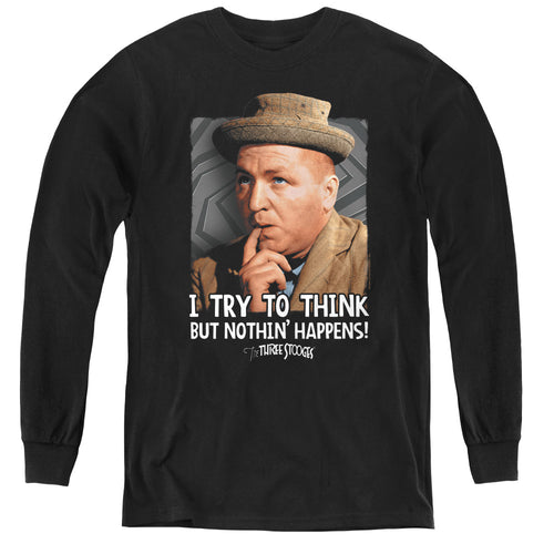 The Three Stooges I Try to Think Youth Long Sleeve T-Shirt