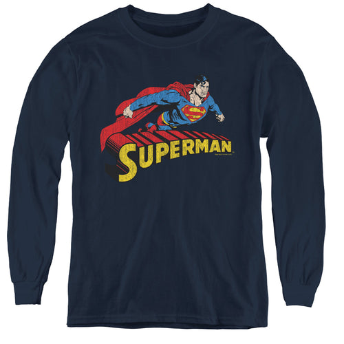 Superman Flying Over Youth Long Sleeve T-Shirt