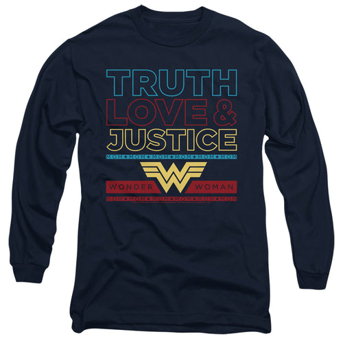 Wonder Woman 1984 Truth Love Justice Stacked Long Sleeve T-Shirt