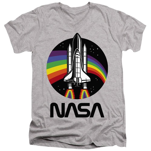 NASA Rainbow Shuttle V-Neck T-Shirt