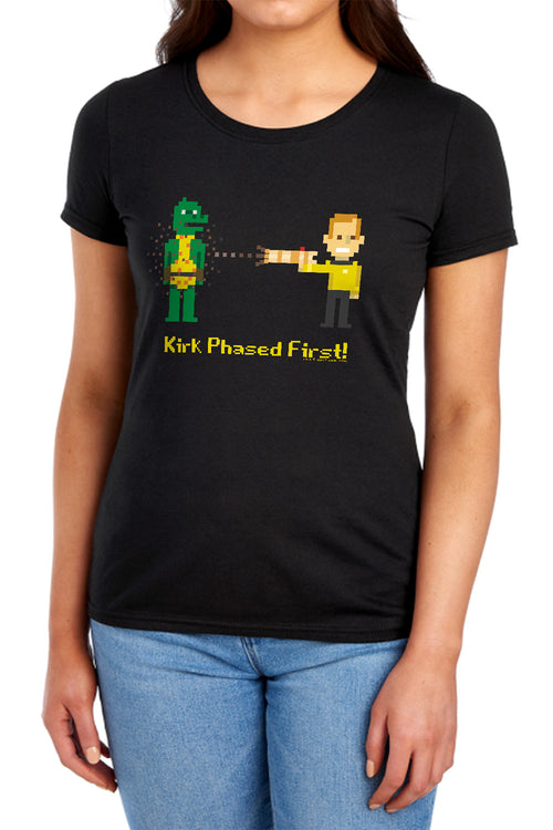 Star Trek Kirk Phased First Womens T-Shirt