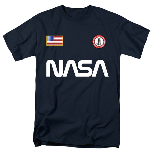 NASA Worm Logo and Flag Navy T-Shirt