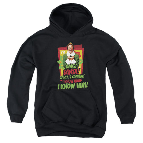 Elf Santa'S Coming! I Know Him! Youth Hoodie