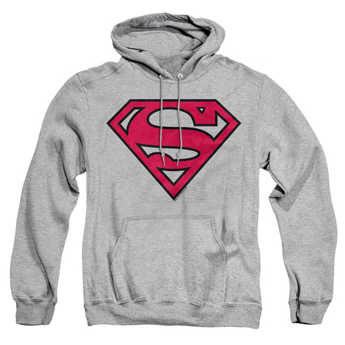 Superman Red & Black Shield Athletic Heather Pullover Hoodie