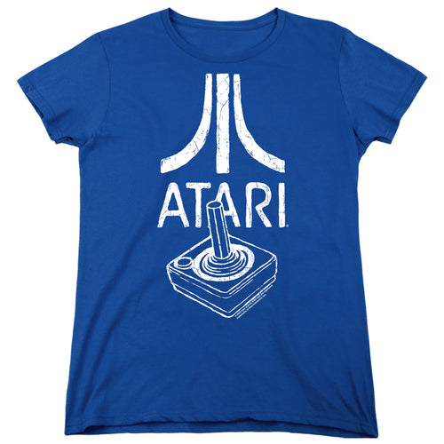 Atari Joystick Logo Royal Blue Womens T-Shirt