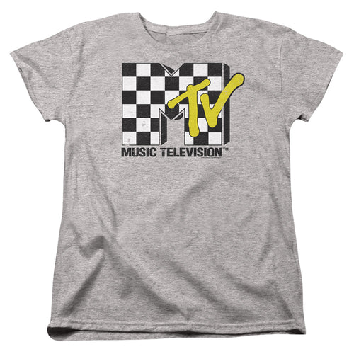 MTV Checker Board Logo Womens T-Shirt