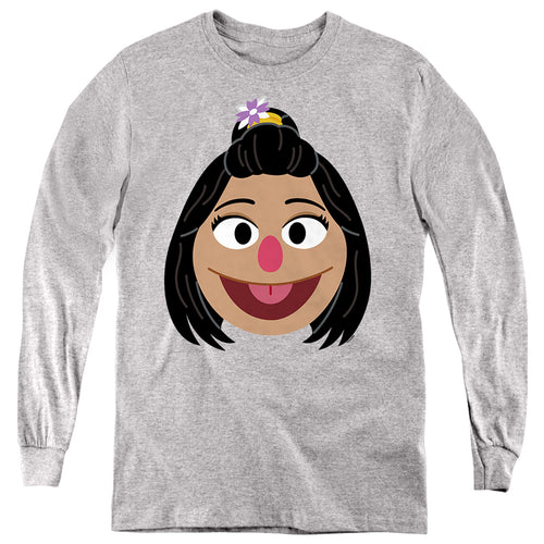 Sesame Street Ji-young Face Youth Long Sleeve T-Shirt