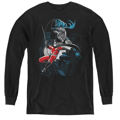 Batman Black And White Youth Long Sleeve T-Shirt