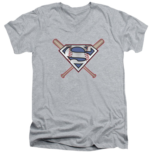 Superman Crossed Bats V-Neck T-Shirt