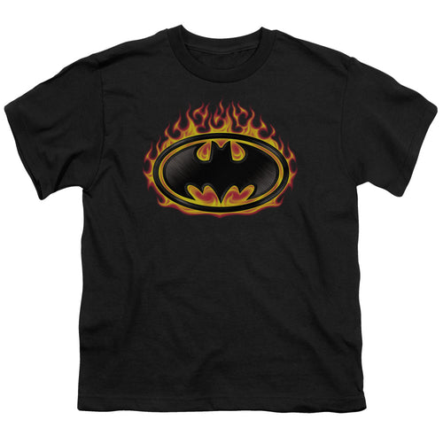 Batman Bat Flames Shield Youth/Toddler T-Shirt