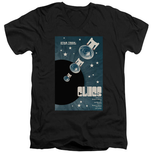 Star Trek Clues Black V-Neck T-Shirt