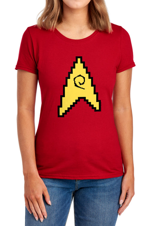 Star Trek 8 Bit Engineering Womens T-Shirt