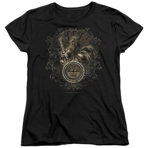 Sun Records Scroll Around Rooster Womens T-Shirt