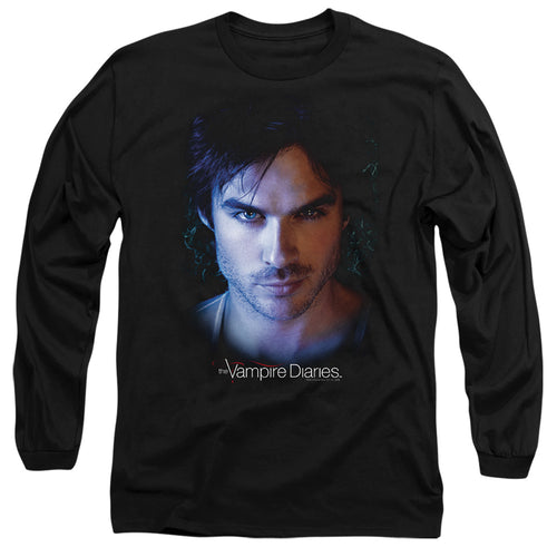 The Vampire Diaries Damon Portrait Long Sleeve T-Shirt