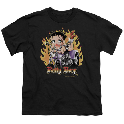 Betty Boop Biker Flames Boop Youth/Toddler T-Shirt