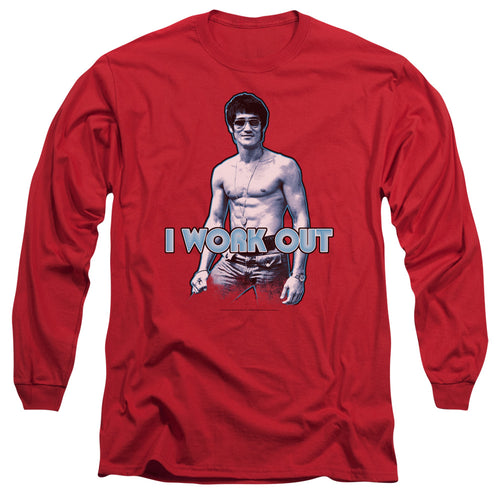 Bruce Lee Lee Works Out Long Sleeve T-Shirt