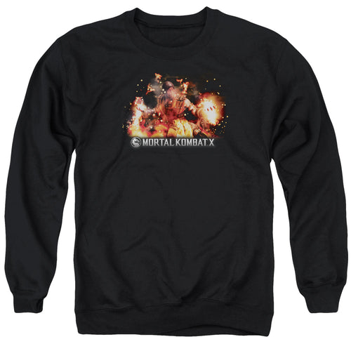 Mortal Kombat X Scorpion Flames Crewneck Sweatshirt