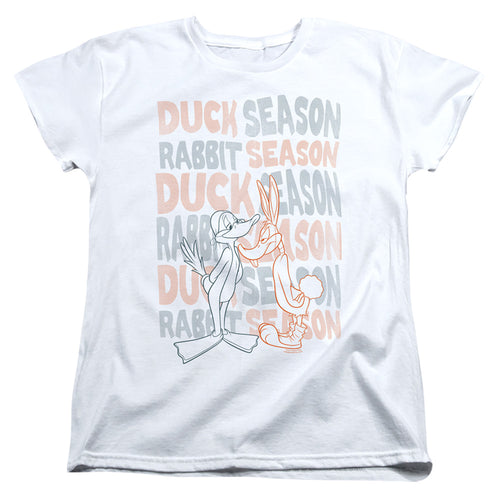 Looney Tunes Duck Season Rabbit Season Womens T-Shirt