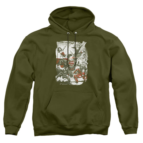 Justice League Green And Red Pullover Hoodie
