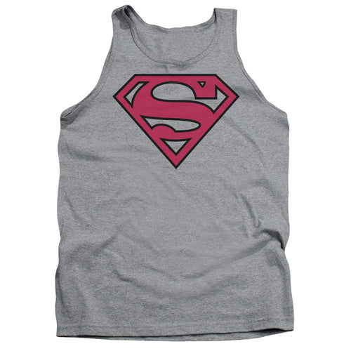 Superman Red & Black Shield Athletic Heather Tank Top