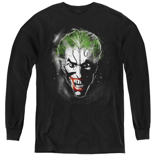 Batman Face Of Madness Youth Long Sleeve T-Shirt