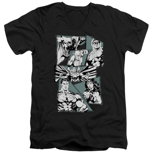 Justice League A Mighty League V-Neck T-Shirt
