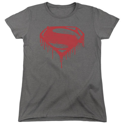 Batman v Superman Splattered Womens T-Shirt