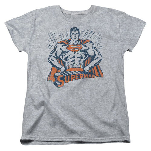Superman Vintage Stance Womens T-Shirt