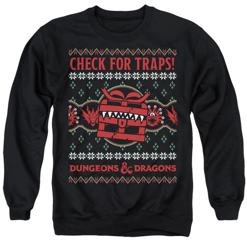 Dungeons & Dragons Check for Traps Ugly Christmas Crewneck Sweatshirt
