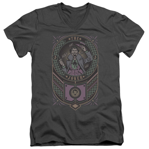 Batman Joker Checkered Sign V-Neck T-Shirt