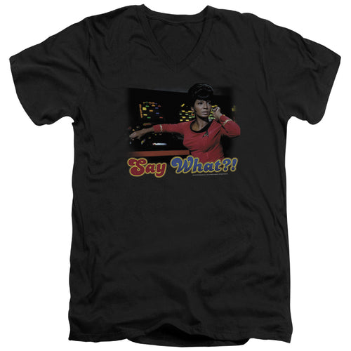 Star Trek Uhura Say What V-Neck T-Shirt