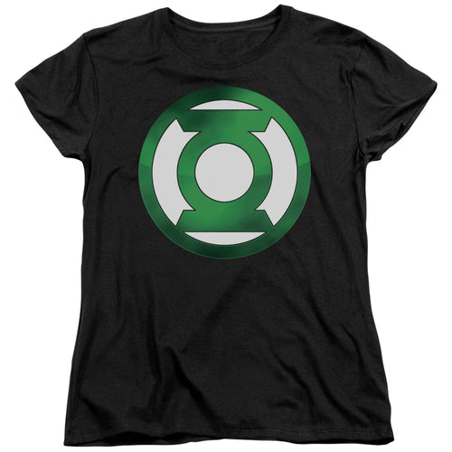 Green Lantern Green Chrome Logo Womens T-Shirt
