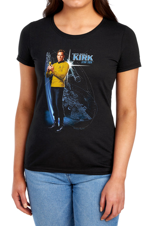 Star Trek Galactic Kirk Womens T-Shirt