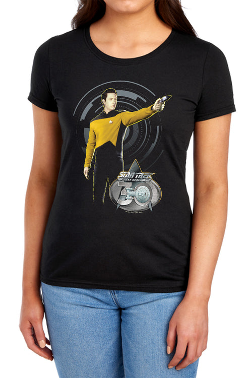 Star Trek Data 30 Womens T-Shirt