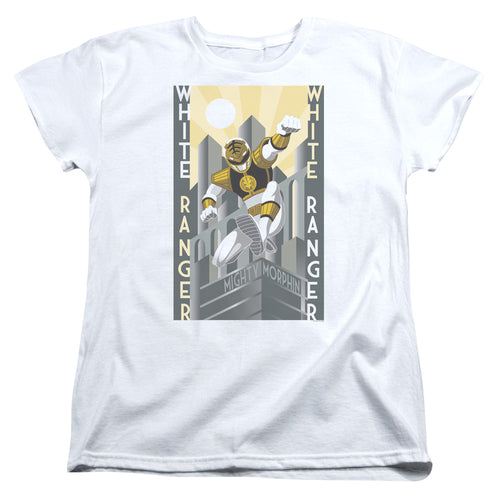 Mighty Morphin Power Rangers White Ranger Duo Womens T-Shirt