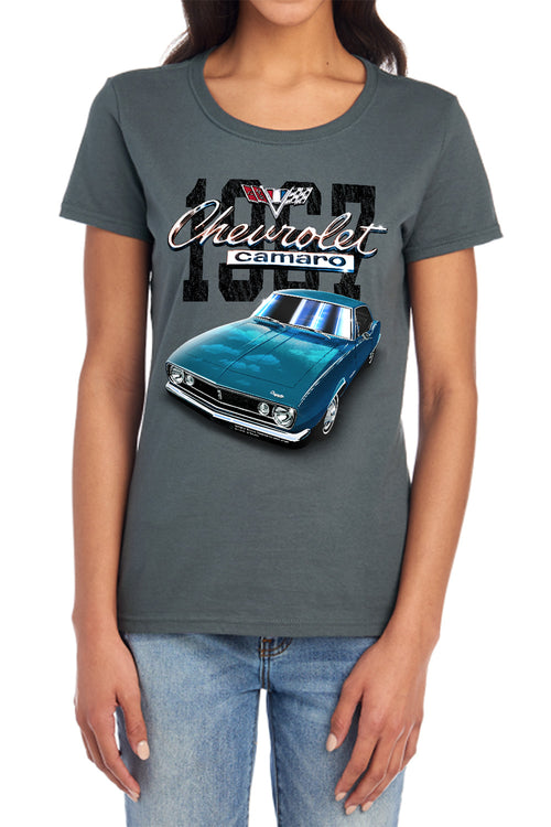 Chevy Classic Camaro Teal Womens T-Shirt