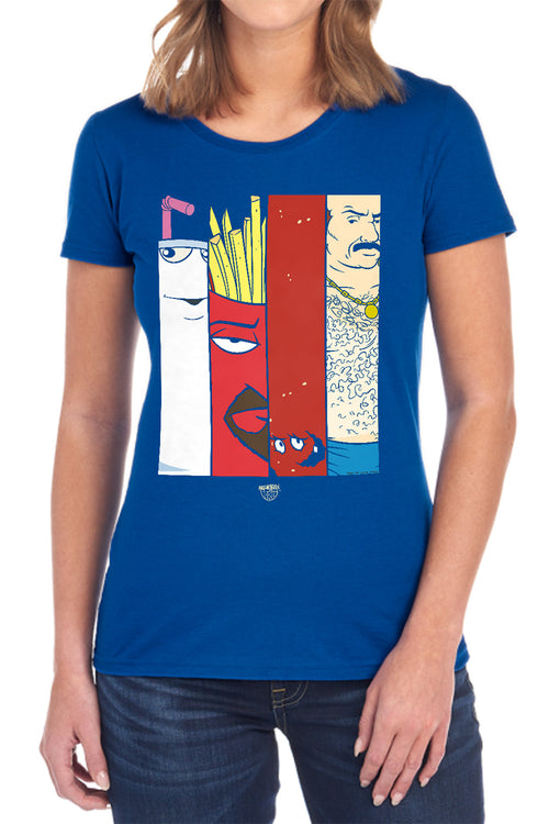 Aqua Teen Hunger Force Group Tiles Womens T-Shirt