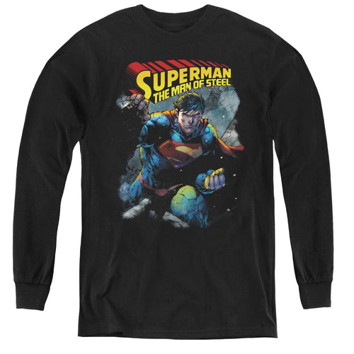 Superman Through the Rubble Youth Long Sleeve T-Shirt