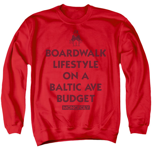 Monopoly Lifestyle vs Budget Red Crewneck Sweatshirt