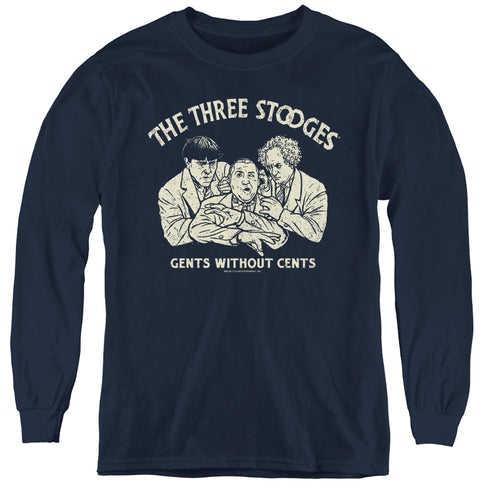 The Three Stooges Gents Without Cents Youth Long Sleeve T-Shirt