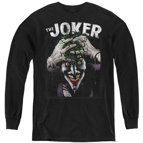 The Batman Crazed Joker Youth Long Sleeve T-Shirt