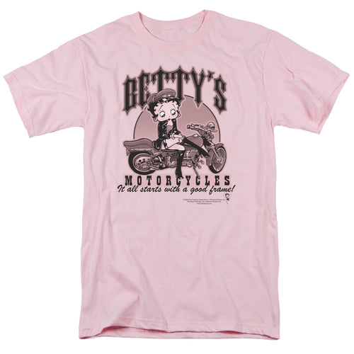 Betty Boop Betty's Motorcycles Pink T-Shirt