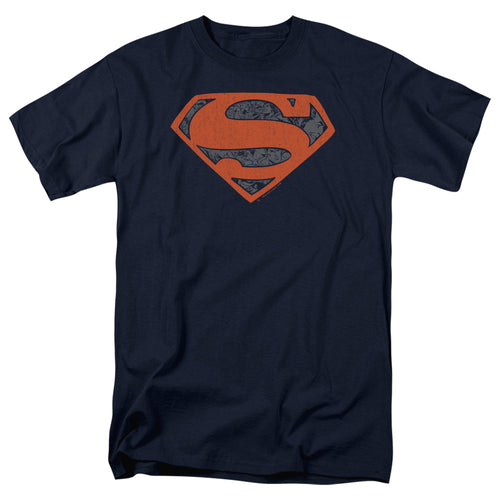 Superman Vintage Shield Collage Navy T-Shirt