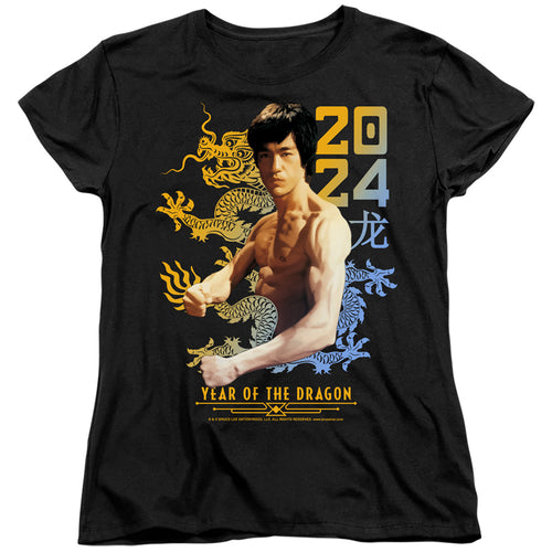 Bruce Lee Two Tone Year of the Dragon Womens T-Shirt