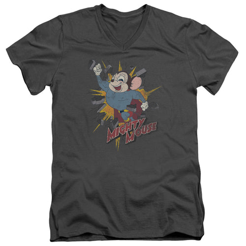 Mighty Mouse Break Through V-Neck T-Shirt