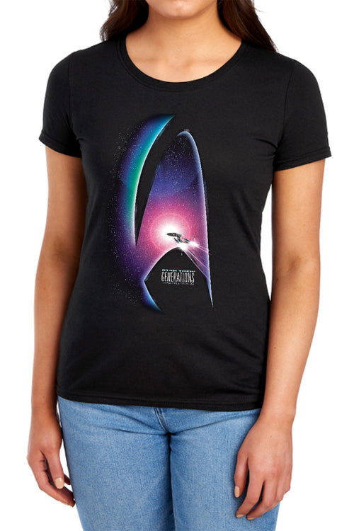 Star Trek Generations Poster Womens T-Shirt
