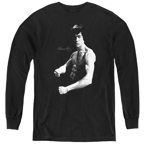 Bruce Lee Stance Youth Long Sleeve T-Shirt